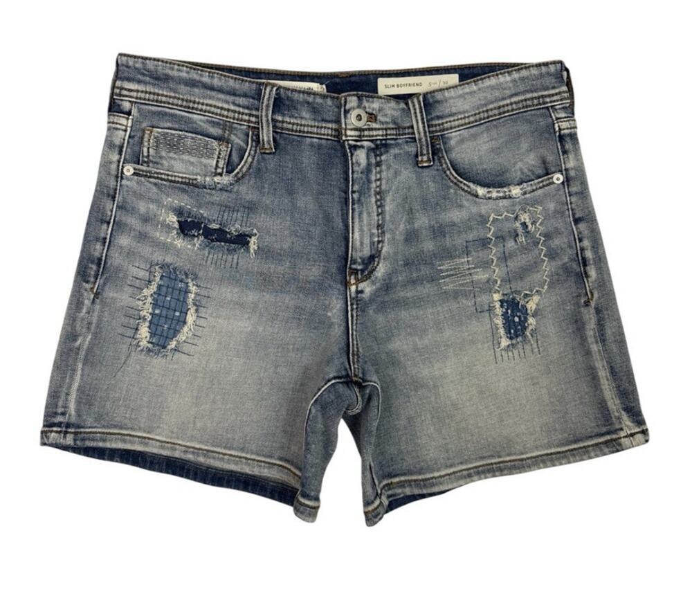 Pilcro Anthropologie Shorts Womens 30 Blue Slim Boyfriend Distressed Denim